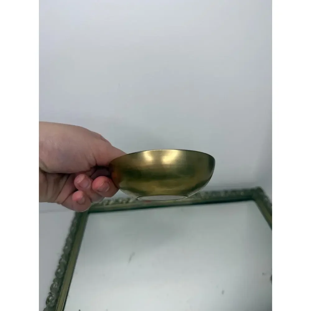 Vintage Brass Decorative Bowl for Floating Candles, Flowers, Potpourri, Catchall